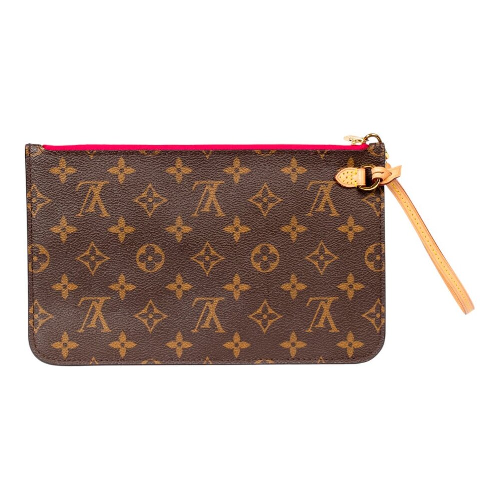 LOUIS VUITTON MONOGRAM BROWN WRISTLET WITH PINK TRIM
